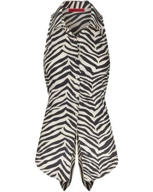 Simon Miller Loch Sleeveless Button-Up Top - White