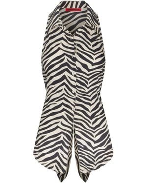Simon Miller Loch Sleeveless Button-Up Top - White
