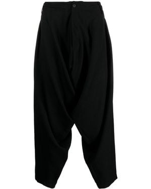 Yohji Yamamoto Army Gabardine Y-Draped Trousers - Black