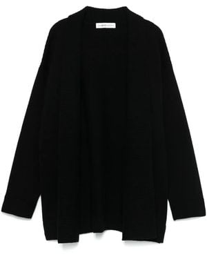 Lamberto Losani Ribgebreid Vest - Zwart