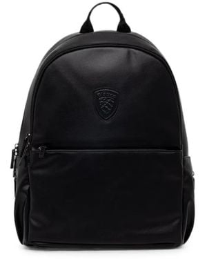 Blauer Mochila Con Parche Del Logo - Negro