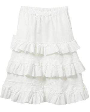 Comme des Garçons Falda Con Capas Escalonadas - Blanco