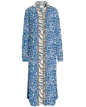 MC2 Saint Barth Animal-Print Shirt Dress - Blue