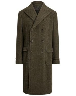 Ralph Lauren Herringbone Double-Breasted Coat - Green