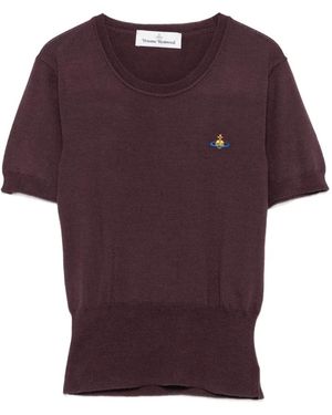 Vivienne Westwood Bea Orb-Embroidered Jumper - Purple