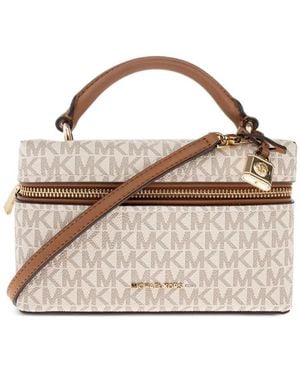 MICHAEL Michael Kors Extra-Small Jana Monogram-Logo Crossbody Bag - Natural