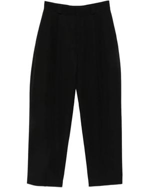 Balenciaga Pleated Wide-Leg Trousers - Black