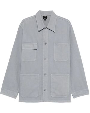A.P.C. Patch-Pocket Overshirt Jacket - Grey