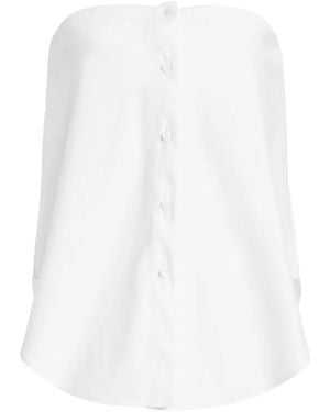 Brandon Maxwell Shea Strapless Poplin Top - White