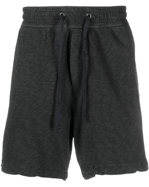 James Perse Mélange-Effect Cotton Track Shorts - Black