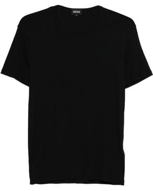 ZEGNA Ribbed T-Shirt - Black