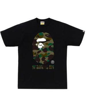 A Bathing Ape Camiseta Ape Head Con Motivo Militar - Negro