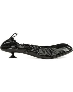 Sergio Rossi 25Mm Orb Leather Court Shoes - Black