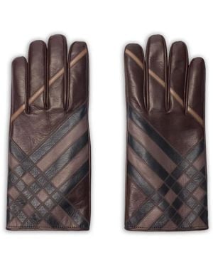 Burberry Leather Gloves - Brown