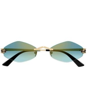 Cartier Geometric-Shape Sunglasses - Green