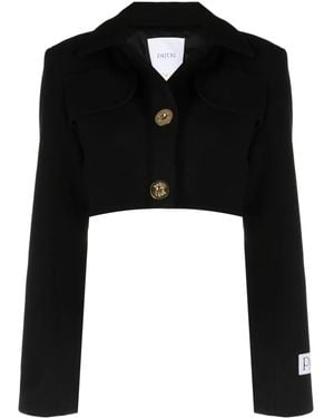 Patou Cropped Wool Blazer - Black