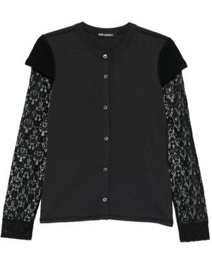 Our Legacy Heat Cardigan Mit Spitze - Schwarz