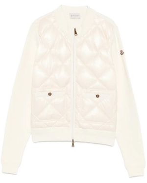 Moncler Quilted Logo-Patch Padded Jacket - White