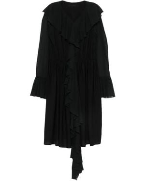ALAINPAUL Robe Mi-Longue Volantée À Manches Superposées - Black