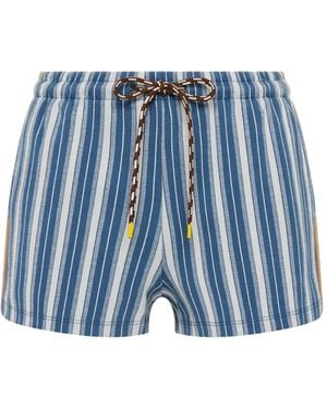 The Upside Palmas Helena Striped Shorts - Blue