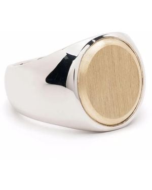 Tom Wood Golden Top Oval Signet Ring - Natural