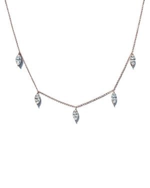 LOEV 14Kt Gerecycled Roségouden Halsketting Met Diamant - Metallic