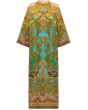 ALÉMAIS Abito Midi Clemenza A Collo Alto Con Stampa Paisley - Verde