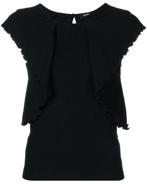 Goen.J Ruffled Pleated Vest - Black