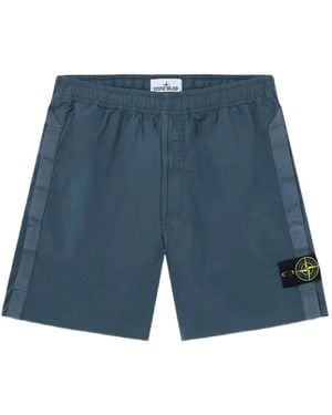 Stone Island Pantalones Cortos L100001 Stretch - Azul
