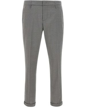 Dondup Turn-Up Wool Trousers - Grey