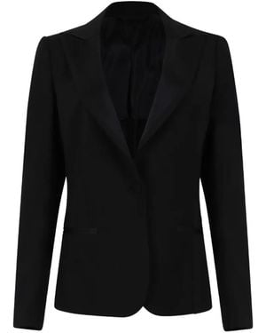 Tonello Peak-Lapel Single-Button Blazer - Black
