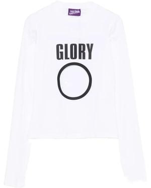 Jean Paul Gaultier Cut-Out Slogan-Print T-Shirt - White