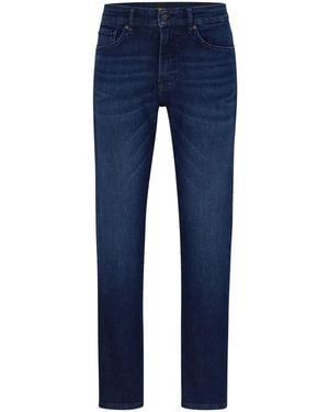 BOSS Mid-Rise Straight-Leg Jeans - Blue