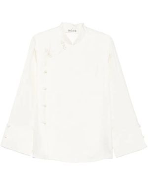 Rohe Frog-Fastening Wide-Cuff Blouse - White