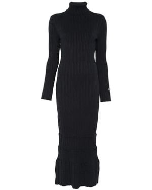 Iceberg Ribbed-Knit Roll-Neck Maxi Dress - Black