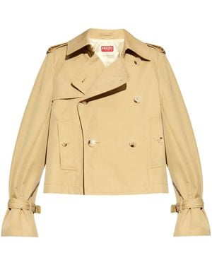 KENZO Double-Breasted Flared-Sleeve Jacket - Natural