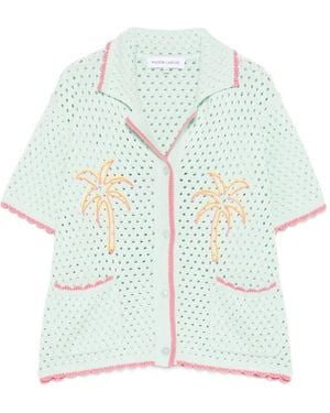 Maison Labiche Souchier Palm Crochet Shirt - Blue