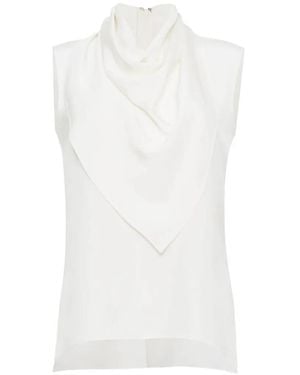 Adam Lippes Draped-Neck Top - White