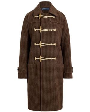 Polo Ralph Lauren Houndstooth Wool Toggle Coat - Brown