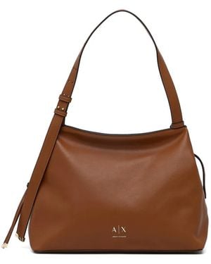 ARMANI EXCHANGE Borsa Tote Con Applicazione - Marrone