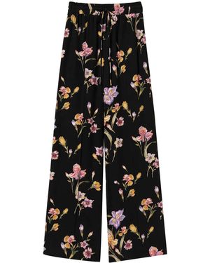 Twinset Floral-Print Trousers - Black