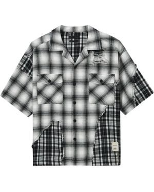 FIVE CM Check Patch Shirt - Gray