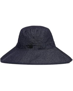 Trussardi Logo-Plaque Wide-Brim Hat - Blue