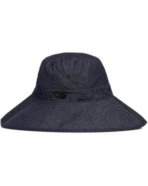 Trussardi Logo-Plaque Wide-Brim Hat - Blue