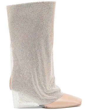 Benedetta Bruzziches Virginia 95Mm Crystal-Drape Boots - Gray