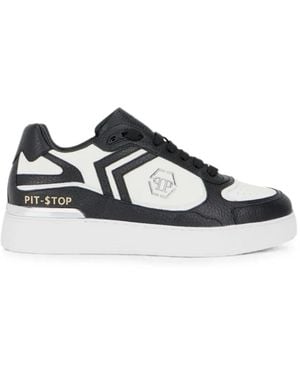 Philipp Plein Pit-$Top Hirschleder-Sneakers - Weiß