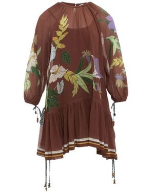 ALÉMAIS Alfie Ruched Mini Dress - Brown