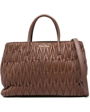 Miu Miu Matelassé tote bag - Braun