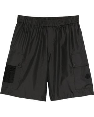 Moncler Logo-Patch Cargo Shorts - Black