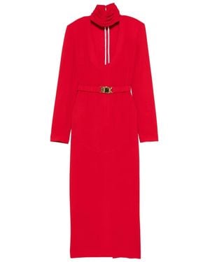 ROWEN ROSE Belted Maxi Dress - Red